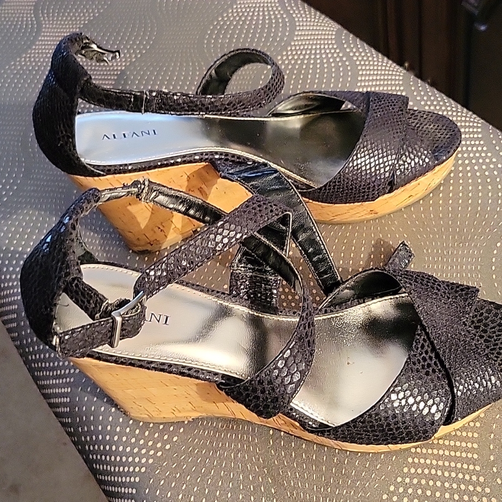 Black Alfani Wedge, worn once